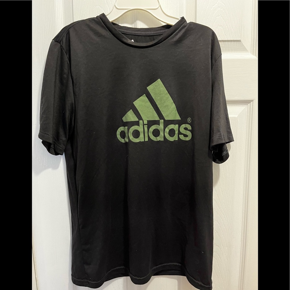 Adidas Black and Green shirt